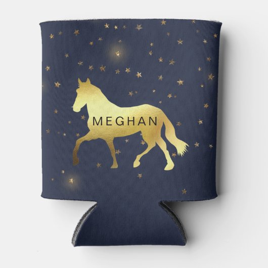 goudsterren ruitermonogram blikjeskoeler (Voorkant)