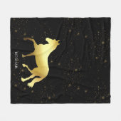 goudsterren ruitermonogram fleece deken (Voorkant (Horizontaal))