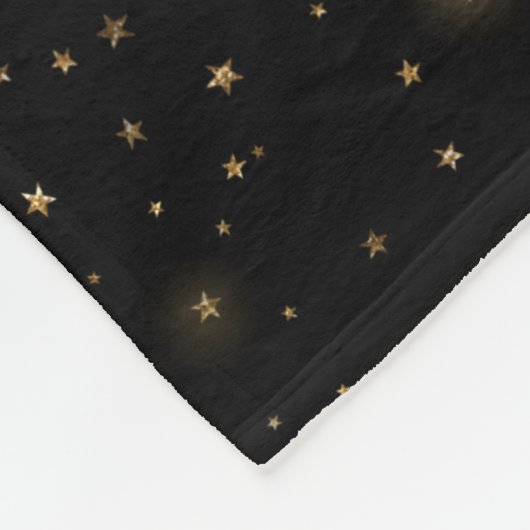 goudsterren ruitermonogram fleece deken (Hoek)