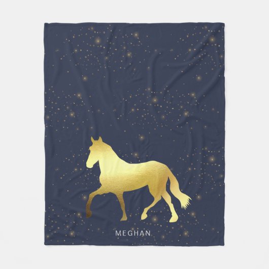 goudsterren ruitermonogram fleece deken (Voorkant)