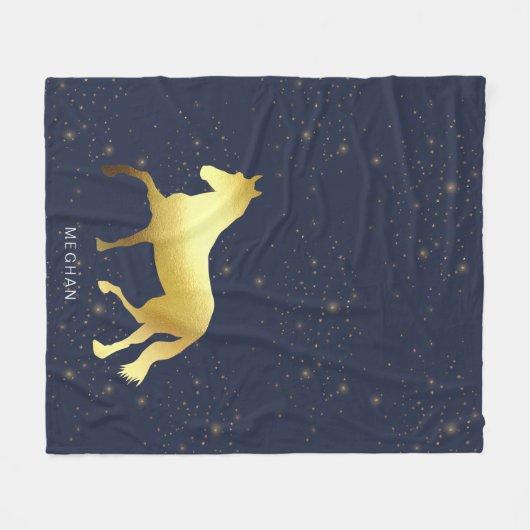 goudsterren ruitermonogram fleece deken (Voorkant (Horizontaal))