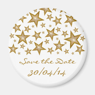 Goudsterren "Save the Date"-koelkast, wit Magneet