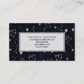 goudsterren sterrenblauw waterverf visitekaartje (Achterkant)