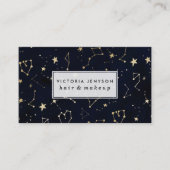 goudsterren sterrenblauw waterverf visitekaartje (Voorkant)