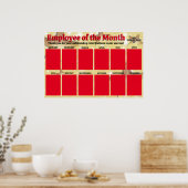 Goudsterren werknemer van de maandelijkse fotoweer poster (Keuken)