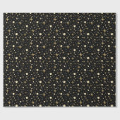 Goudsterren, zwart en goud cadeaupapier (Vlak)