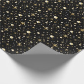 Goudsterren, zwart en goud cadeaupapier (Hoek)