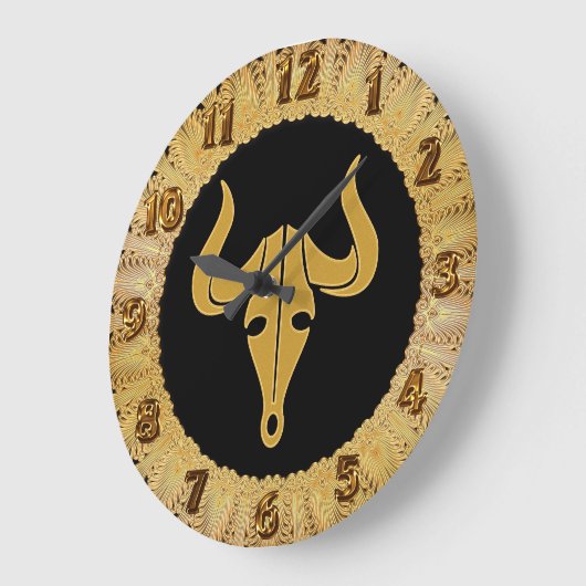 goudstier met lange hoorn 1 grote klok (Hoek)