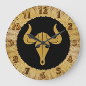 goudstier met lange hoorn 1 grote klok (Voorkant)