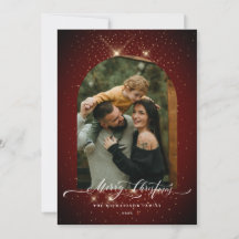 Goudstof 3-Foto Feestelijke Rode Zalig Kerstmis
