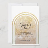 Goudstof | Elegante gouden glitters arch bruiloft Kaart (Voorkant)