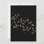 Goudstof op zwart met koraal Bruidsdouche Kaart (Achterkant)