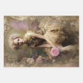 Goudstof, Oude Wereld Sprookje Romantische Bloeme Inpakpapier Vel (Voorkant)