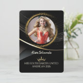 Goudstof Premium Pageant Promo Kaart (Staand voorkant)