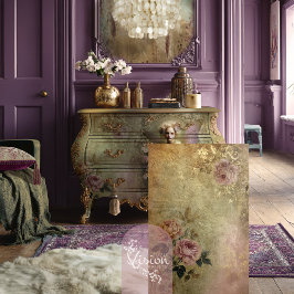 Goudstof, Vervlogen Vintage Romantische Bloemen, & Tissuepapier