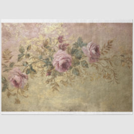 Goudstof, Vintage Bloemen & Patina Tissuepapier