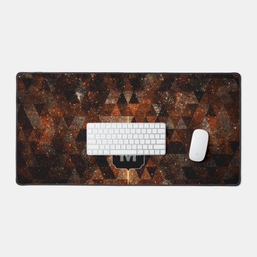 Goudstraal in meetkundig dunne universum Monogram Bureaumat (Keyboard & Muis)