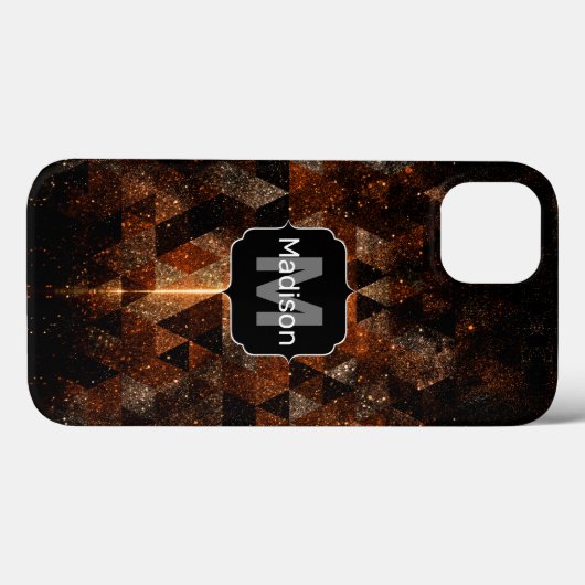 Goudstraal in meetkundig dunne universum Monogram Case-Mate iPhone Case (Achterkant (horizontaal))