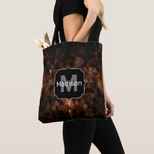 Goudstraal in meetkundig dunne universum Monogram Tote Bag