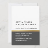 Goudstreep. Elegant zwart-wit bruiloft Kaart (Voorkant)