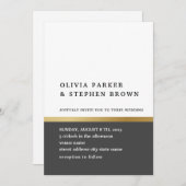 Goudstreep. Elegant zwart-wit bruiloft Kaart (Voorkant / Achterkant)