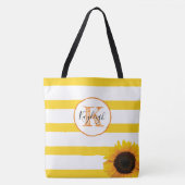 Goudstreep en zonnebloem, gepersonaliseerd tote bag (Voorkant)
