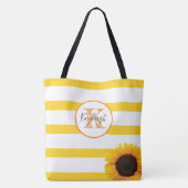 Goudstreep en zonnebloem, gepersonaliseerd tote bag (Achterkant)