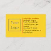 Goudstreep en zonnebloempje, monogrammen visitekaartje (Achterkant)