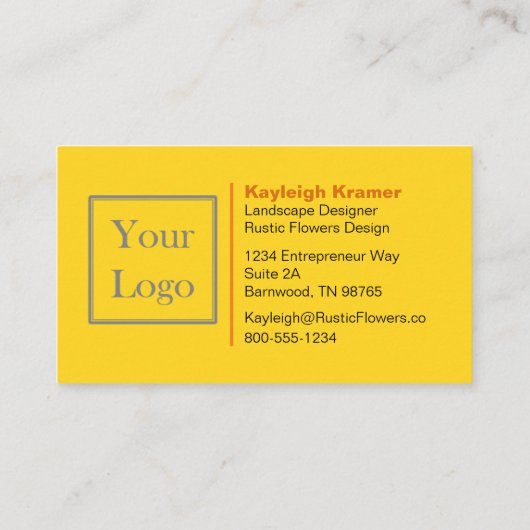 Goudstreep en zonnebloempje, monogrammen visitekaartje (Achterkant)