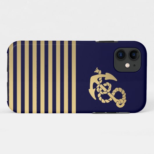 Goudstreep met goudanker Case-Mate iPhone case (Achterkant (horizontaal))