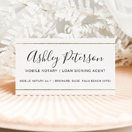 Goudstreep voor mobiele notaris visitekaartje