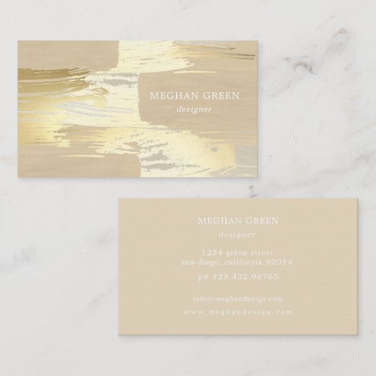 Goudstreken Abstract minimalistisch Visitekaartje (Voorkant / Achterkant)