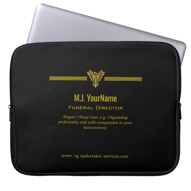 Goudstrepen van Funeral Director en stijgende feni Laptop Sleeve (Voorkant)