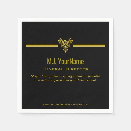 Goudstrepen van Funeral Director en stijgende feni Servet (Voorkant)