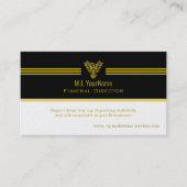 Goudstrepen van Funeral Director en stijgende feni Visitekaartje (Voorkant)