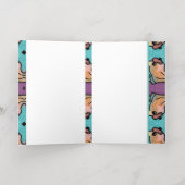 Goudstrepen vogelpatroon folie feestdagenkaart (Binnenlaag)