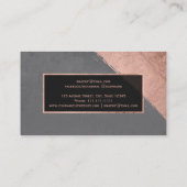 Goudstripe grijze cementmake-up van modern roos visitekaartje (Achterkant)