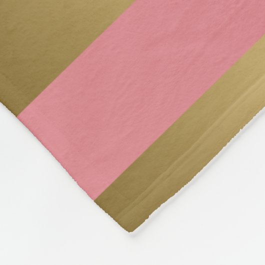 Goudstrips en roze geometrische patronen fleece deken (Hoek)