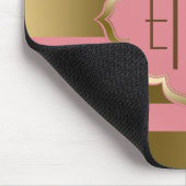 Goudstrips en roze geometrische patronen muismat (Hoek)