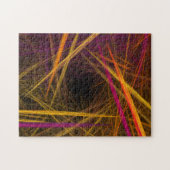 Goudstro met paarse en rode fractale vormgeving legpuzzel (Horizontaal)
