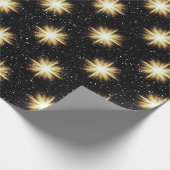 Goudstrokken en neusvlokken cadeaupapier (Hoek)