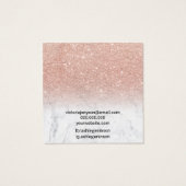 Goudstrooisel van marmer logo roos vierkante visitekaartjes (Achterkant)