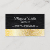 goudstructuur | Fluweel Zwart met Monogram Visitekaartje (Achterkant)