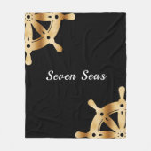 Goudstuurwielen op jacht zwarte naam fleece deken (Voorkant)