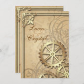  goudtandwielen Steampunk Weddenschap Kaart (Voorkant / Achterkant)