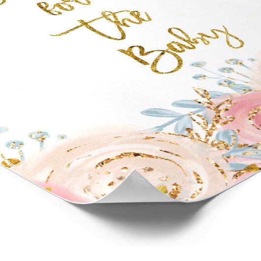 Goudtinkle twinkle ster Wishes for Baby Sign Poster (Hoek)