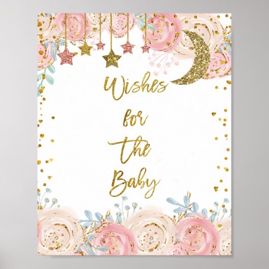 Goudtinkle twinkle ster Wishes for Baby Sign Poster (Voorkant)