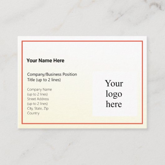 Goudtint gradiënt en Oranje-rode rand. Logo Mighty Visitekaartje (Voorkant)