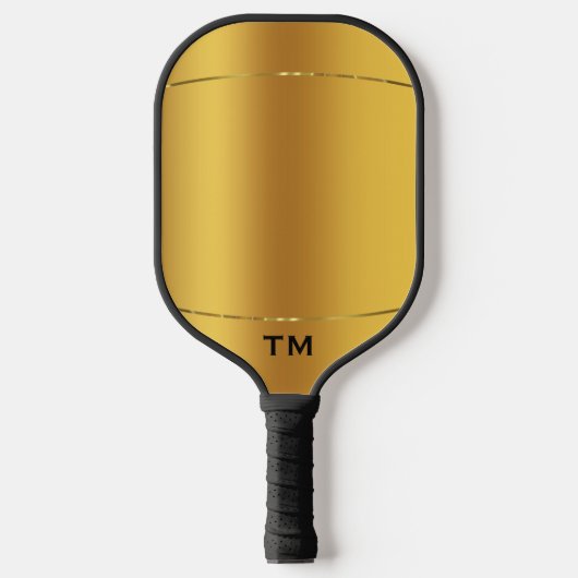 Goudtinten achtergrond, glanzend gouden streep pickleball paddle (Voorkant)