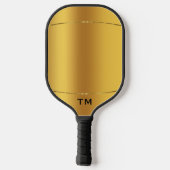 Goudtinten achtergrond, glanzend gouden streep pickleball paddle (Achterkant)